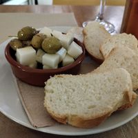 Cheese and bread at Cafe Madrigal in Valencia