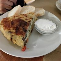 Tortilla with delicious aioli at Cafe Madrigal in Valencia