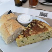 Tortilla de patatas with zucchini   at Cafe Madrigal in Valencia