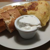 Spanish potato tortilla. at Cafe Madrigal in Valencia