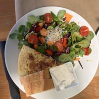 Spanish tortilla vegan style  at Cafe Madrigal in Valencia