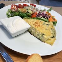 Tortilla de patatas with zucchini   at Cafe Madrigal in Valencia
