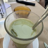 Matcha latte   at Cafe Madrigal in Valencia