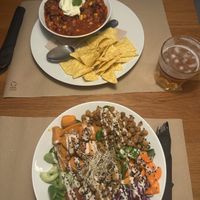 Chilli non carne and shoarma bowl  at Cafe Madrigal in Valencia