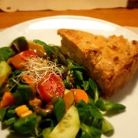 Onion quiche at Cafe Madrigal in Valencia