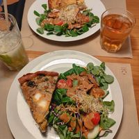 Onion and spinach Quieche at Cafe Madrigal in Valencia