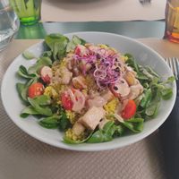 Couscous salad with tofu at Cafe Madrigal in Valencia
