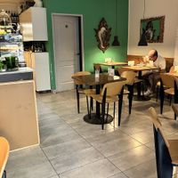 Interior seating  at Cafe Madrigal in Valencia