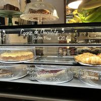 Dessert case at Cafe Madrigal in Valencia