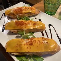 Sobrasa bruschetta with cheese   at Cafe Madrigal in Valencia