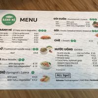 menu at Banh Mi in Vienna