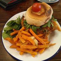 Pakora Burger at Cafe Kombucha in Elgin