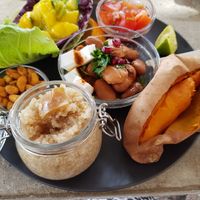 Peruvian breakfast (vegan) at Jorden ar bla som en apelsin in Uppsala