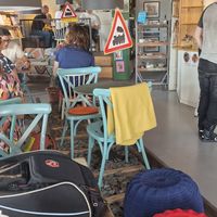 Indoor train track at Jorden ar bla som en apelsin in Uppsala