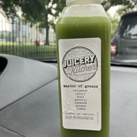 Master of greens juice  at Juicery Kitchen in Brooklyn
