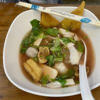 Yen Ta Fo (Spicy and sour soup noodles) 50Thb this is delicious!  at L'Orangerie in Bangkok