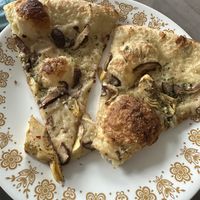 Screamers pizza w/ added artichoke  at Screamer's Pizzeria - Crown Heights in Brooklyn