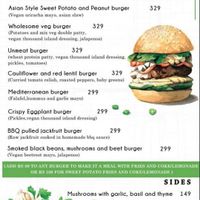 Menu at Vegan Burger Kitchen in Mumbai
