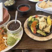 Veggie fajitas with rice and black beans   at Alamo Cafe in San Antonio