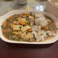 Bodhi Garden special Tofu with rice.  at Bodhi Garden in Orange