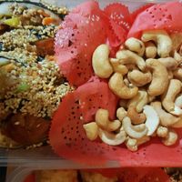 Salted cashews and sushi at Bodhi Garden in Orange