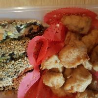 Soy Nuggets and sushi at Bodhi Garden in Orange