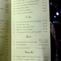 Menu 5/10/19 at Bodhi Garden in Orange