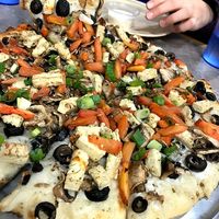 Vegan Garlic Chicken Pizza and  at Bossman's Pizza in San Jose