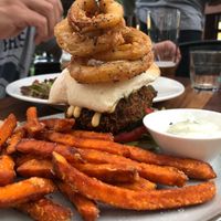 The burger at BKA Vegan in Burleigh Heads