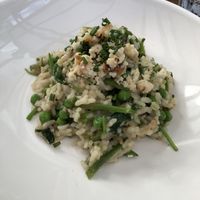 Spring green risotto..delicious! at BKA Vegan in Burleigh Heads