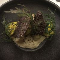 Hummus with kohlrabi  at Masons of Bendigo in Bendigo