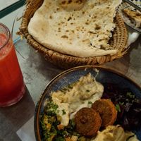 fresh and hot flatbread (included in the mezze bowl) at Tarma in Kuala Lumpur