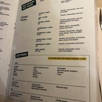 vegan cheese for +1,50€ upchargee  at Messié Pizza in Barcelona