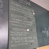 Breakfast menu at Gartensalon in Munich
