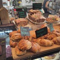 Pastries including vegan cakes and croissants at Gartensalon in Munich