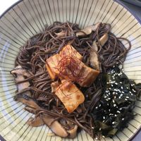 Tofu, Shitake mushrooms and soba noodles at Koppu Ramen Izakaya in Lisbon
