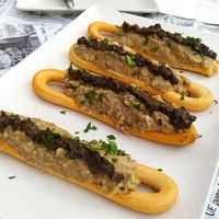 Marinera vegana de Babaganoush at La Taberna Mediática in Aguilas