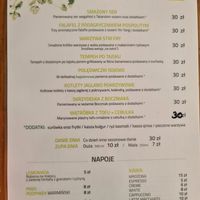 Menu at Chwast Prast in Torun