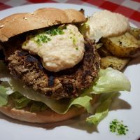Vegan burger at Pygmalion in Bergen