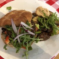 Veggie burger veganized  at Pygmalion in Bergen