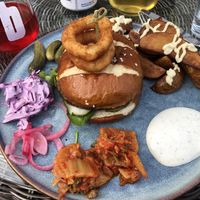 Hot kimchi burger  at The Herbivore  in Lund