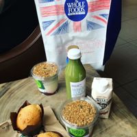 typical breakfast for us. at Whole Foods Market - Kensington High St in West London