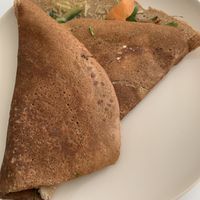 Avocado, veggies, mayo crepe. Very good but too crispy!  at Maria Limão in Lisbon