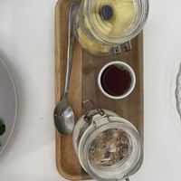 Yogurt granola with fruit (pineapple, banana and blueberry)   at Maria Limão in Lisbon