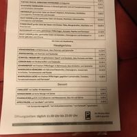 German side of menu  at Nidda in Frankfurt