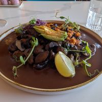 Mushrooms in mole sauce at Twelve Eatery in Bournemouth