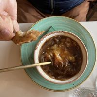French onion soup - plant-based  at Twelve Eatery in Bournemouth