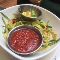 Zucchini noodles and side of salsa at Turning Point in Lawrence Township