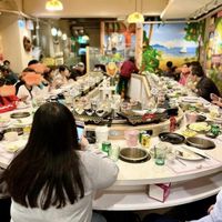 Hot pot seating  at Fondu - 有哆創意蔬食洋食館 in Taipei