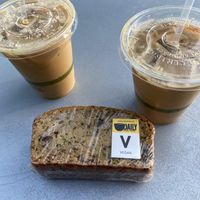 Vegan lattes and zucchini nut bread   at The Daily Coffee Bar & Bakery in Bozeman